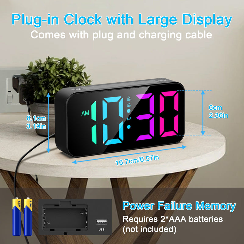 Vibrating Alarm Clock – Loud Bed Shaker Large Display for Heavy Sleepers & Hearing Impaired