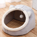 Cat Bed with Ball Cushion – Portable Warm Basket for Kittens Cat Ear Design