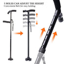 Folding Walking Stick with Light – Telescopic Double Handle Trekking Pole for Seniors