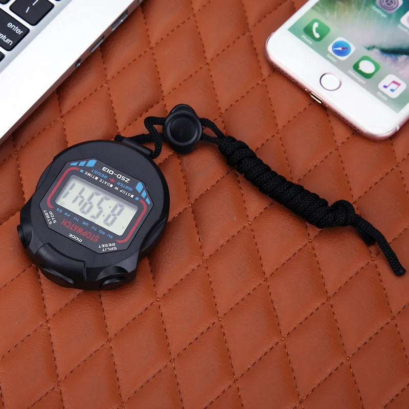 Digital Sports Stopwatch – Handheld LCD Chronograph Timer for Training