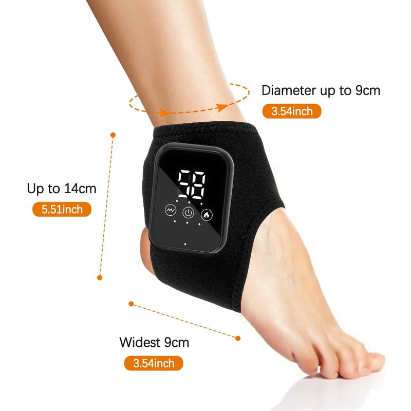 Cordless Heated Foot & Ankle Massager 2 Piece – 3 Heat Levels 3 Vibration Modes Infrared Hot Compress