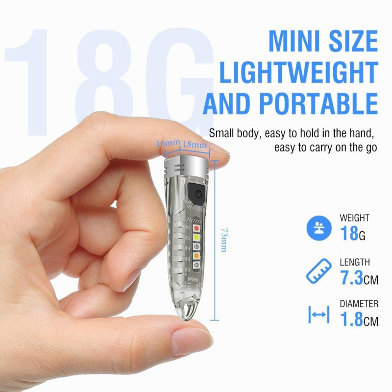 Mini Keyring Torch UV light – 400 Lumen LED USB Rechargeable IPX6 Waterproof