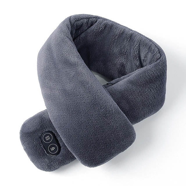 Heated Scarf with Vibration Massage – Waterproof Neck Warmer 3 Heat Levels Double Control Switch