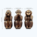 3-Piece Wise Monkeys Statue Set Ornaments – Hear No Evil See No Evil Speak No Evil Figurines