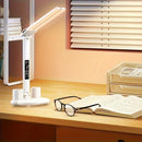 Rechargeable LED Desk Lamp – Foldable Double-Head Light with Digital Clock