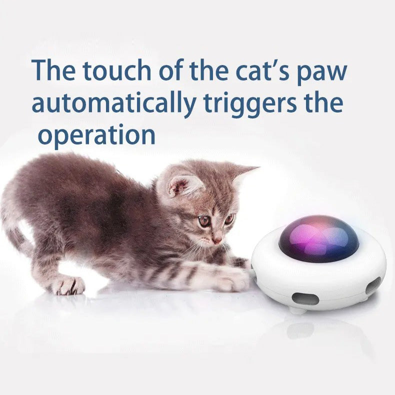 Smart Electric UFO Cat Toy – Interactive Automatic Feather & Spring Turntable Toy