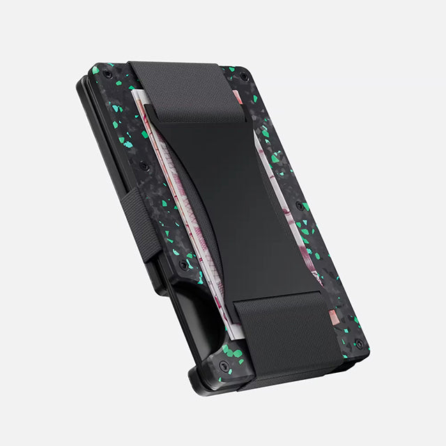Minimalist Metal Wallet with Money Clip - Forged Carbon RFID Card Holder