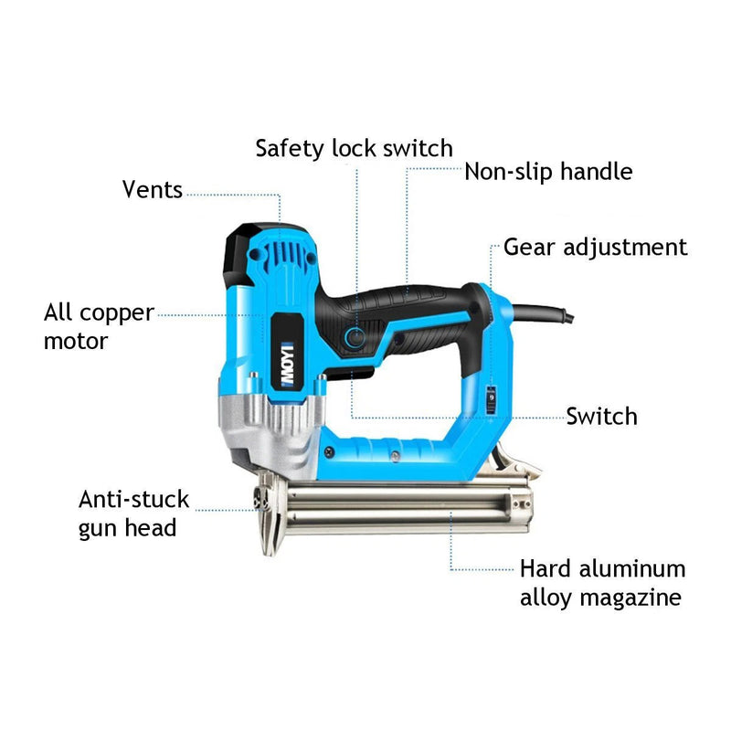 2300W Electric Nail Gun – Stapler for Woodworking & Furniture (F15–F30)