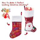 Classic Christmas Stockings – Pack of 2 Embroidered Hanging Christmas Decoration