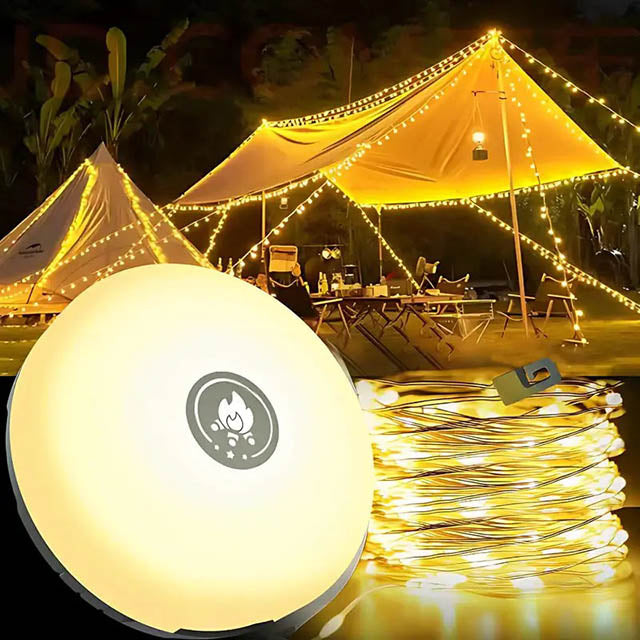 4-in-1 Portable Camping Light – Retractable Waterproof and Dual Lights – 10 Meter