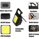 Mini LED Flashlight – Waterproof USB-C Rechargeable COB Keychain Torch 800LM