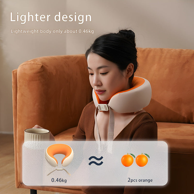 Rechargeable U-Shape Memory Foam Neck Massager – Heated Kneading Pillow for Pain Relief