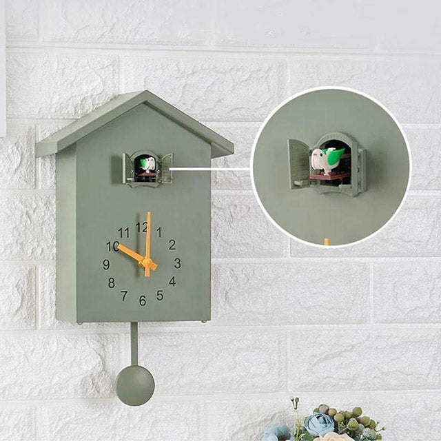Cuckoo Clock with Pendulum – Battery-Powered Cuckoo Sound for Living Room Décor