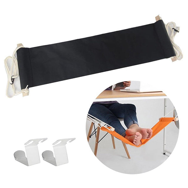 Under Desk Foot Hammock – Adjustable Footrest with Metal Hooks for Office & Home