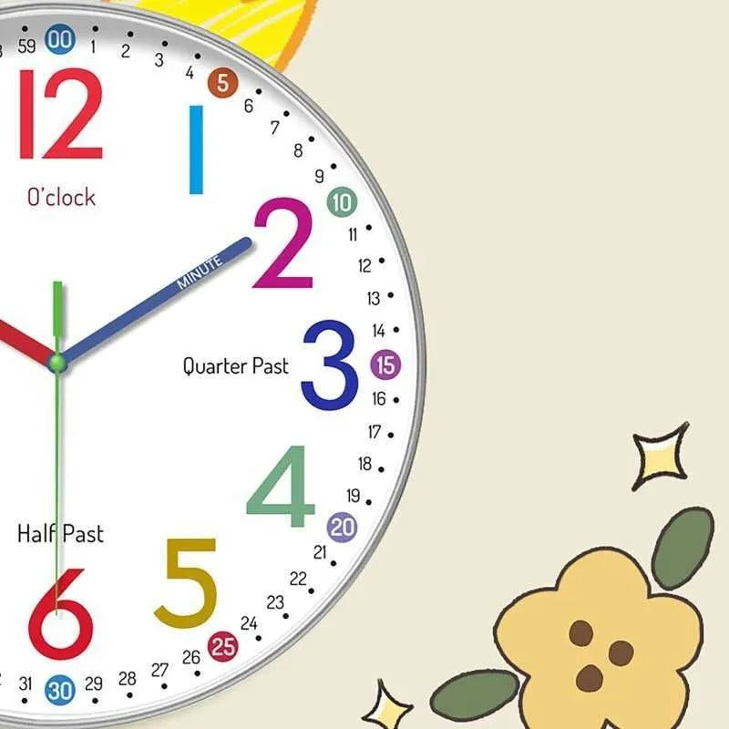 Children’s Silent Wall Clock – 24-Hour Easy Time Learning 10 Inch Ideal for Bedroom or Classroom