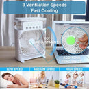 Portable 3-in-1 Cooling Fan & Air Conditioner – Compact Air Cooler with LED Night Light for Home