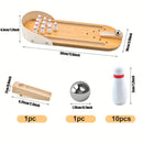 Mini Wooden Bowling Game – Tabletop Ten Pin Set for Family Fun & Decompression