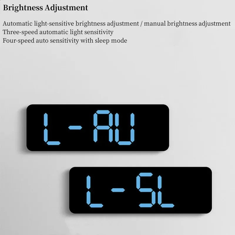 Digital LED Wall Clock 9 inch – Alarm Calendar & Temperature Display for Home or Office