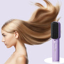 Cordless Hair Straightener Brush – Rechargeable Anti-Scald Portable Hair Straightening Comb
