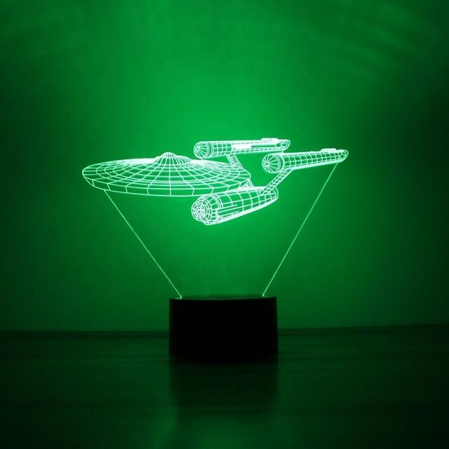 3D Optical Illusion Lamp – 16 Colored Star Trek Night Light with Remote