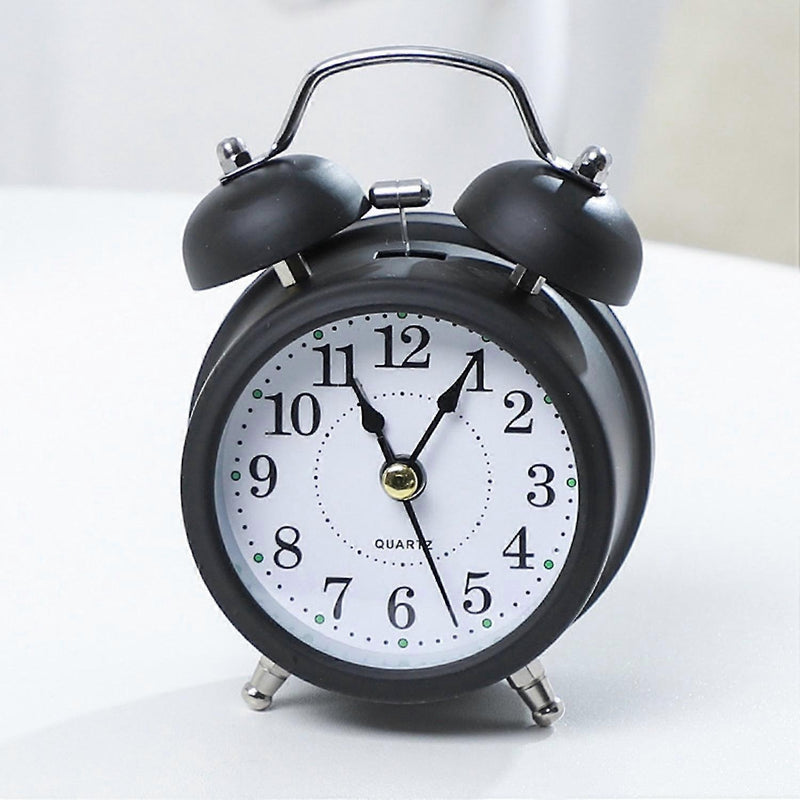 Twin Bell Alarm Clock 6 Inch – Rechargeable Silent Tick Battery Powered for Heavy Sleepers