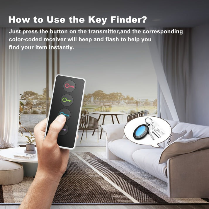 4-in-1 Key Chain Key Finder with LED Light – Color-Coded Key Locator for Keys