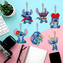 Stitch Diamond Painting Keychain Set – DIY 6-Piece Double-Sided Rhinestone Kit