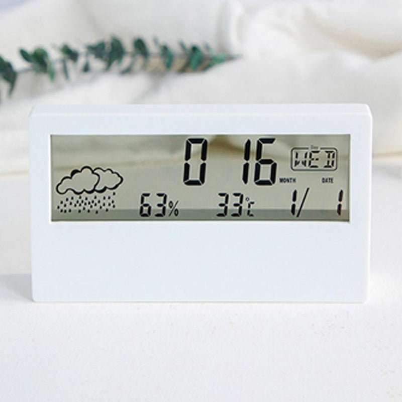 LED Transparent Alarm Clock – Luminous Display with Weather Temp & Humidity Functions