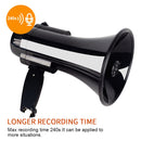 Portable Handheld Megaphone with Siren – 30W Loud Bullhorn Speaker with Folding Handle
