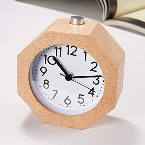 Wooden Analog Alarm Clock – Silent No-Tick Backlight Stylish Home Decor
