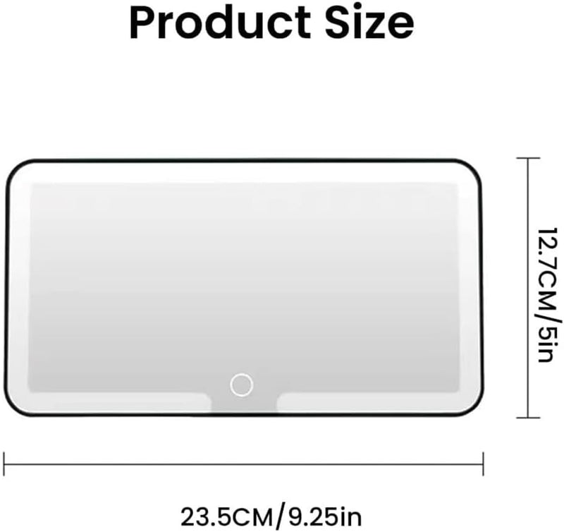 LED Car Vanity Mirror – Sun Visor Makeup Mirror with 3 Light Modes & Touch Control
