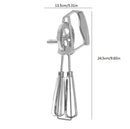 Manual Hand Crank Egg Beater – Stainless Steel Whisk with Ergonomic Handle