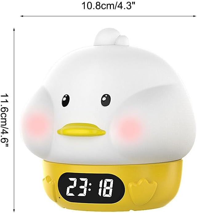 LED Night Light Clock – Rechargeable Silicone Touch Lamp Nursery Light for Babies