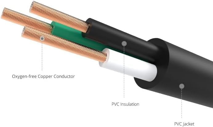 UK 3-Pin Extension Lead Power Cable – 1.8m Male to Female Plug UK Standard