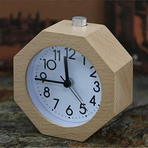 Wooden Analog Alarm Clock – Silent No-Tick Backlight Stylish Home Decor
