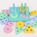 Montessori Wooden Kids Toy – Shape Sorting & Stacking Puzzle for Toddlers