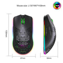 Ultralight Wireless Gaming Mouse – 2.4G Honeycomb RGB Mouse with 6 Programmable Buttons & Adjustable DPI