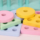 Montessori Wooden Kids Toy – Shape Sorting & Stacking Puzzle for Toddlers