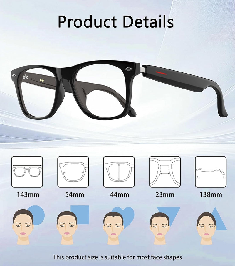 Smart Audio Glasses – Bluetooth Sunglasses with UV and Blue Light Protection