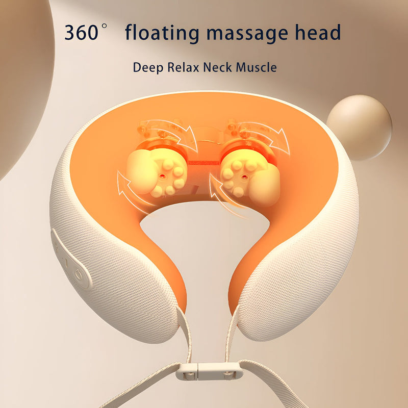 Rechargeable U-Shape Memory Foam Neck Massager – Heated Kneading Pillow for Pain Relief