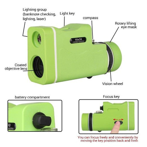 HD Monocular Telescope – 10x30 with Night Vision & LED