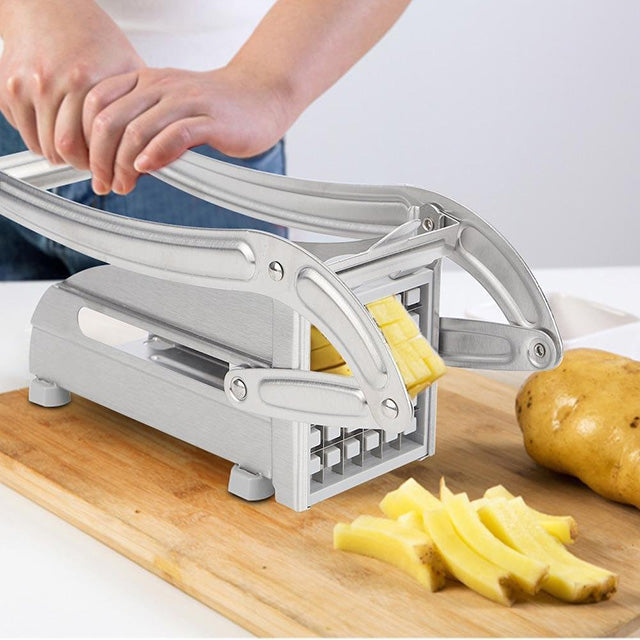 Stainless Steel Manual Potato Cutter – French Fry Slicer & Vegetable Chopper for Kitchen