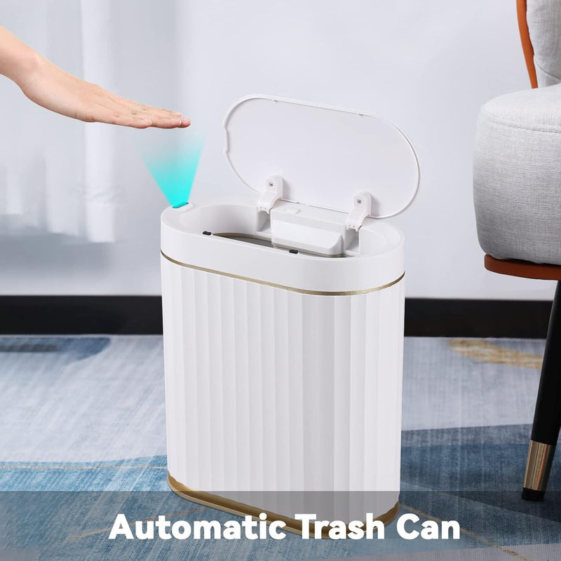Smart Bathroom Trash Bin – Waterproof 7L Slim Motion Sensor Bin with Automatic Lid