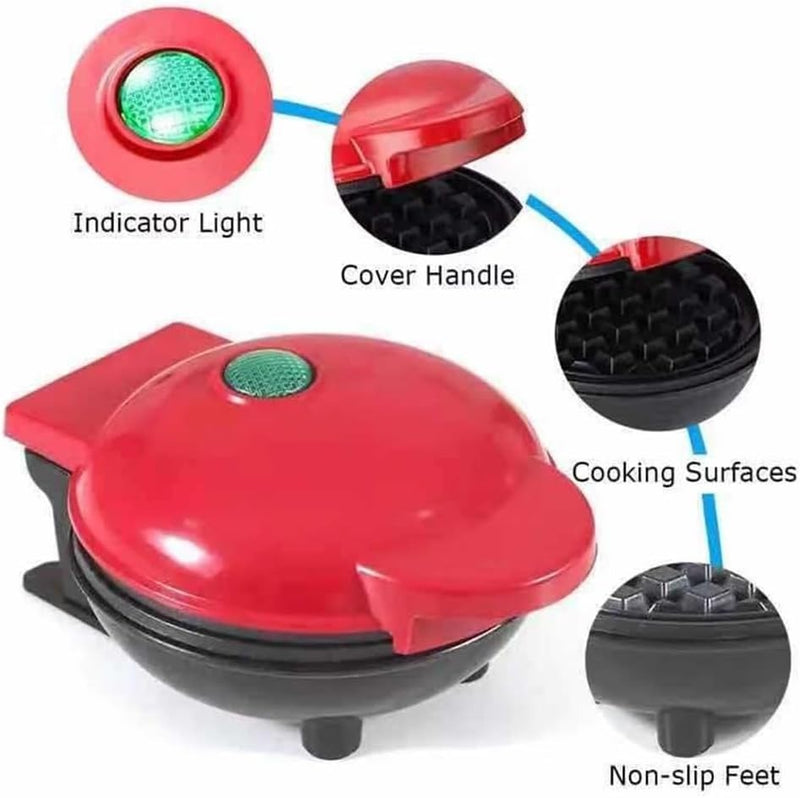 Mini Waffle Maker – 350W Snack & Bread Baking Machine