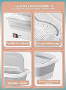 Foldable Foot Spa Bath Massager – Heated with Bubbles Vibration & Shiatsu Rollers