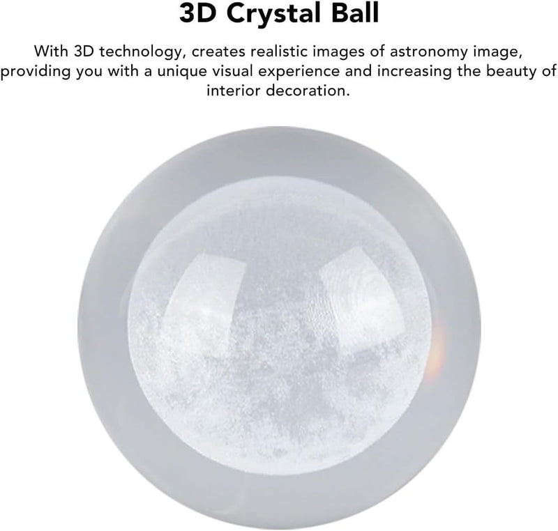 3D Crystal Ball Night Light – Luminous Decorative Ball Table Lamp with Wooden Base