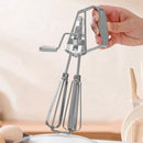 Manual Hand Crank Egg Beater – Stainless Steel Whisk with Ergonomic Handle