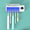 Wall-Mounted Toothbrush Holder with UV Sanitizer – Rechargeable Timer & Organizer