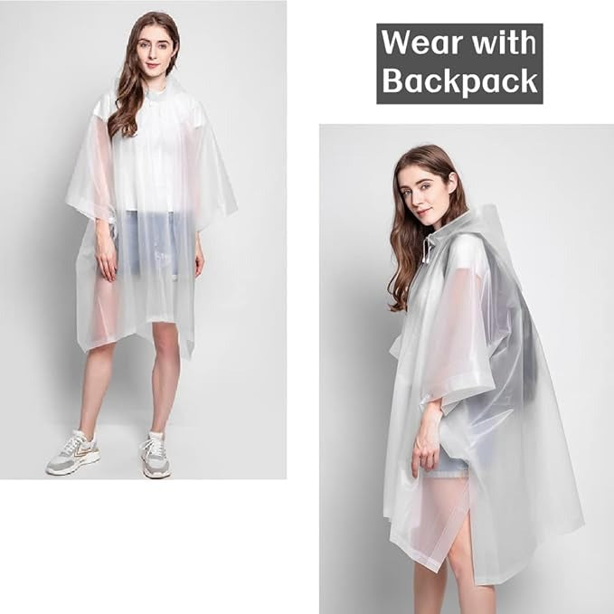 Adult EVA Waterproof Rain Poncho – Durable Cloak with Side Buckle