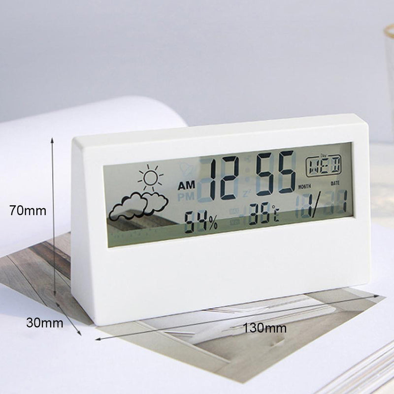 LED Transparent Alarm Clock – Luminous Display with Weather Temp & Humidity Functions